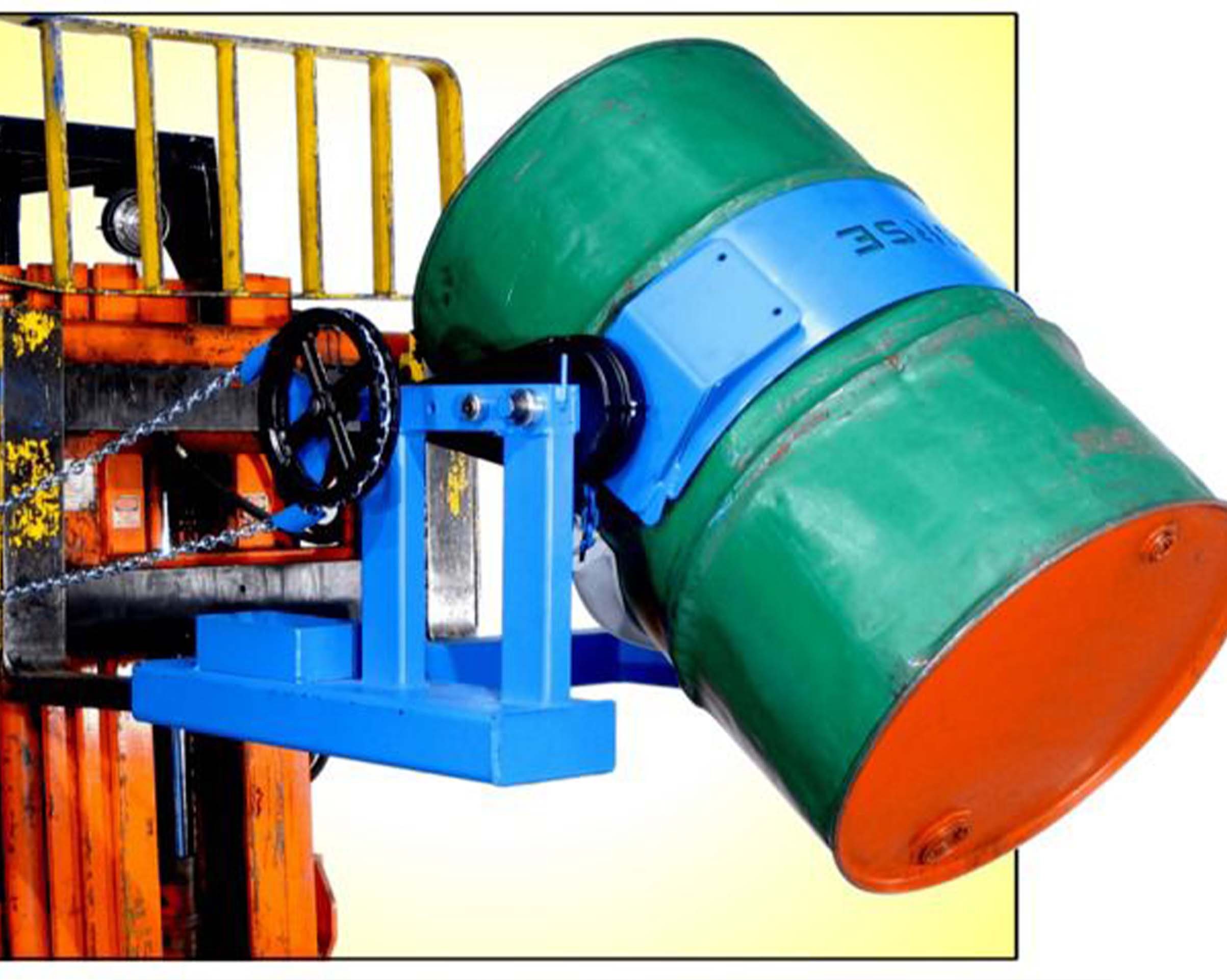 fork mounted drum lift and tilt