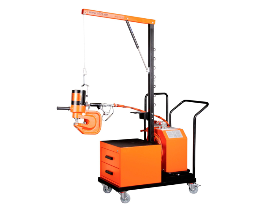 Steel punching machine with trolley